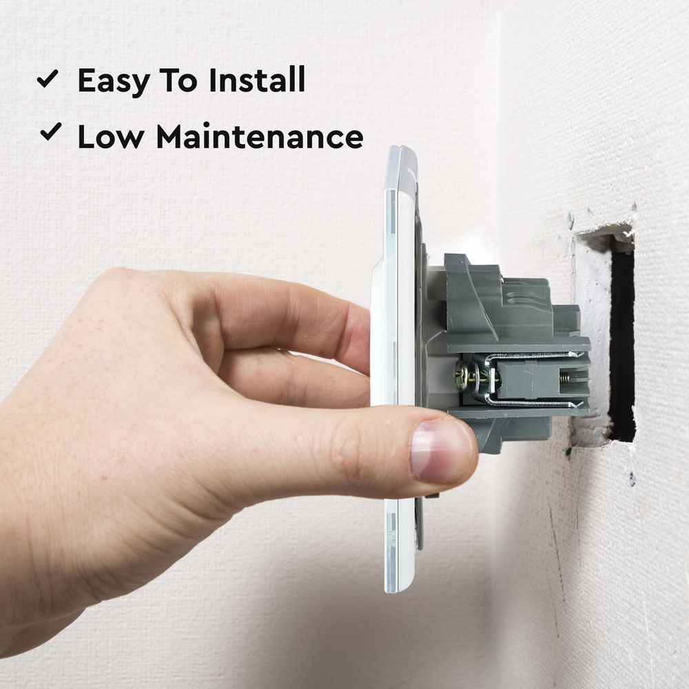 EU interruttore 16A Pannello in vetro Singolo Bianco img 3