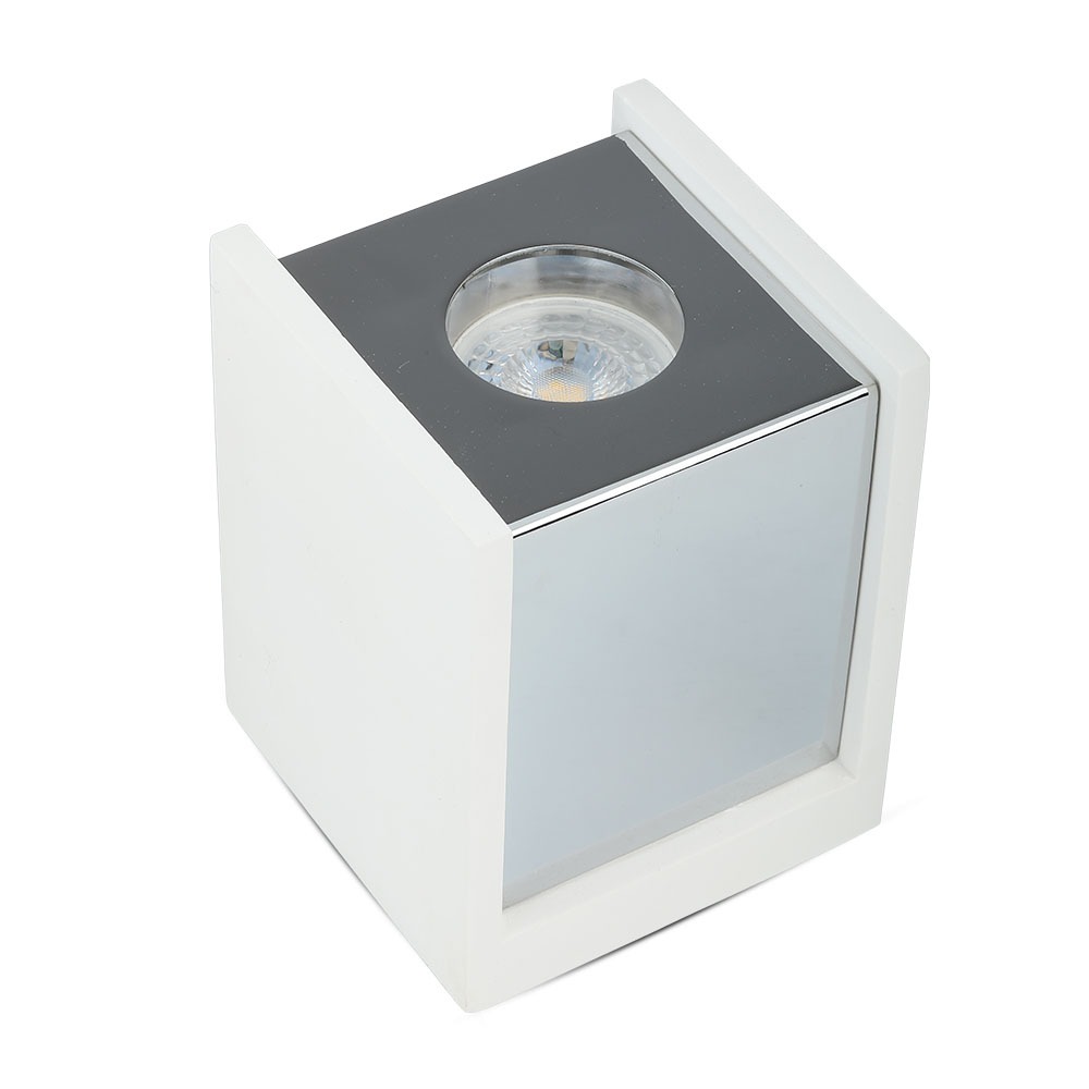 GU10 Fitting Gesso Surface Chrome Bottom Quadrato img 1