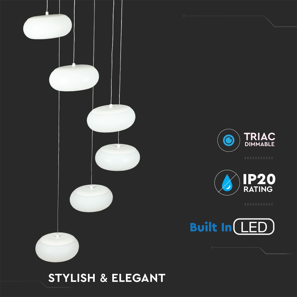 76W LED Designer Hanging Pendant Light Triac Dimmerabile Bianca 3000K img 1