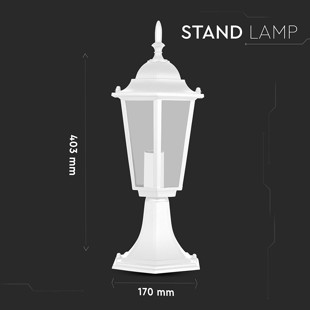 Lampada Giardino E27 30cm Bianco
