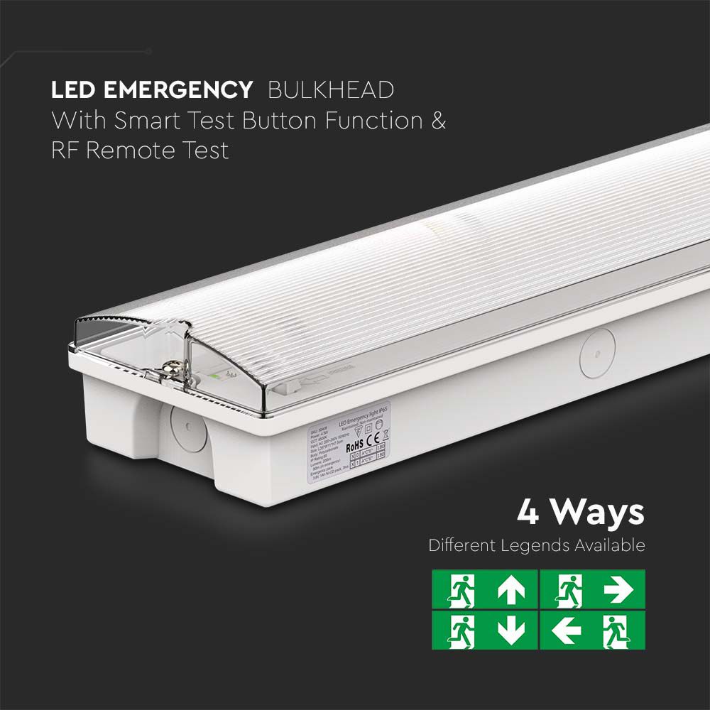3W LED Emergency Light With Self Test Button RF Control 6400K