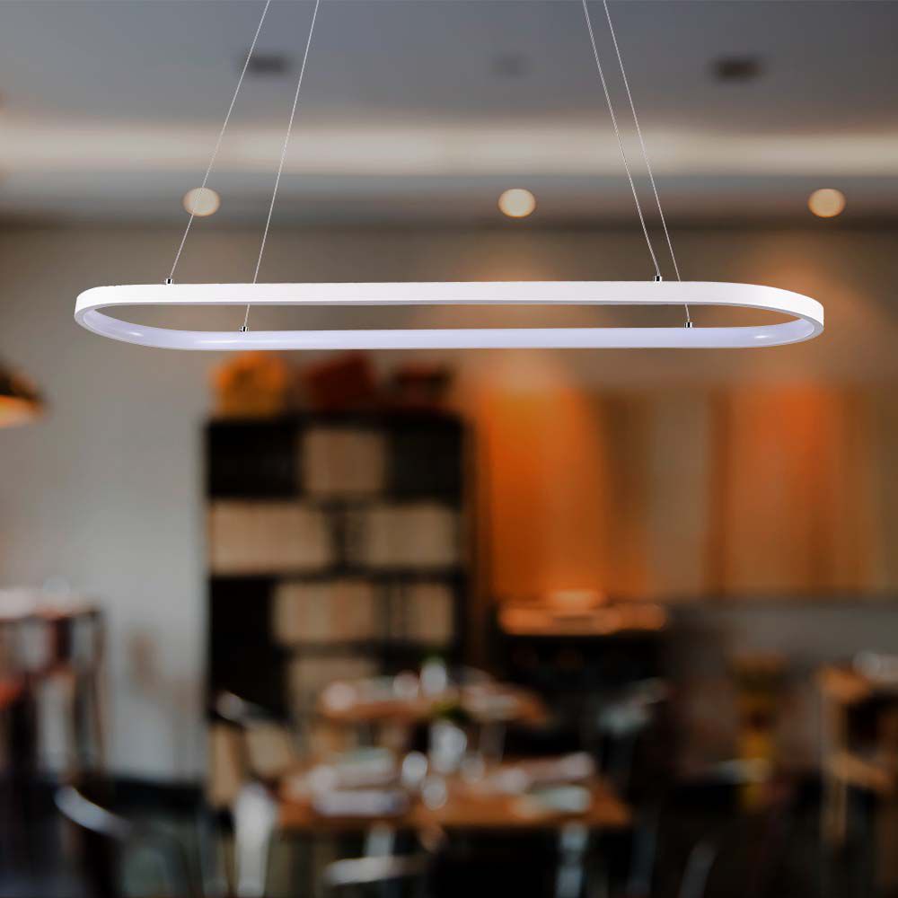 24W LED Hanging Lamp (80*20*100CM) 4000K White Body img 1