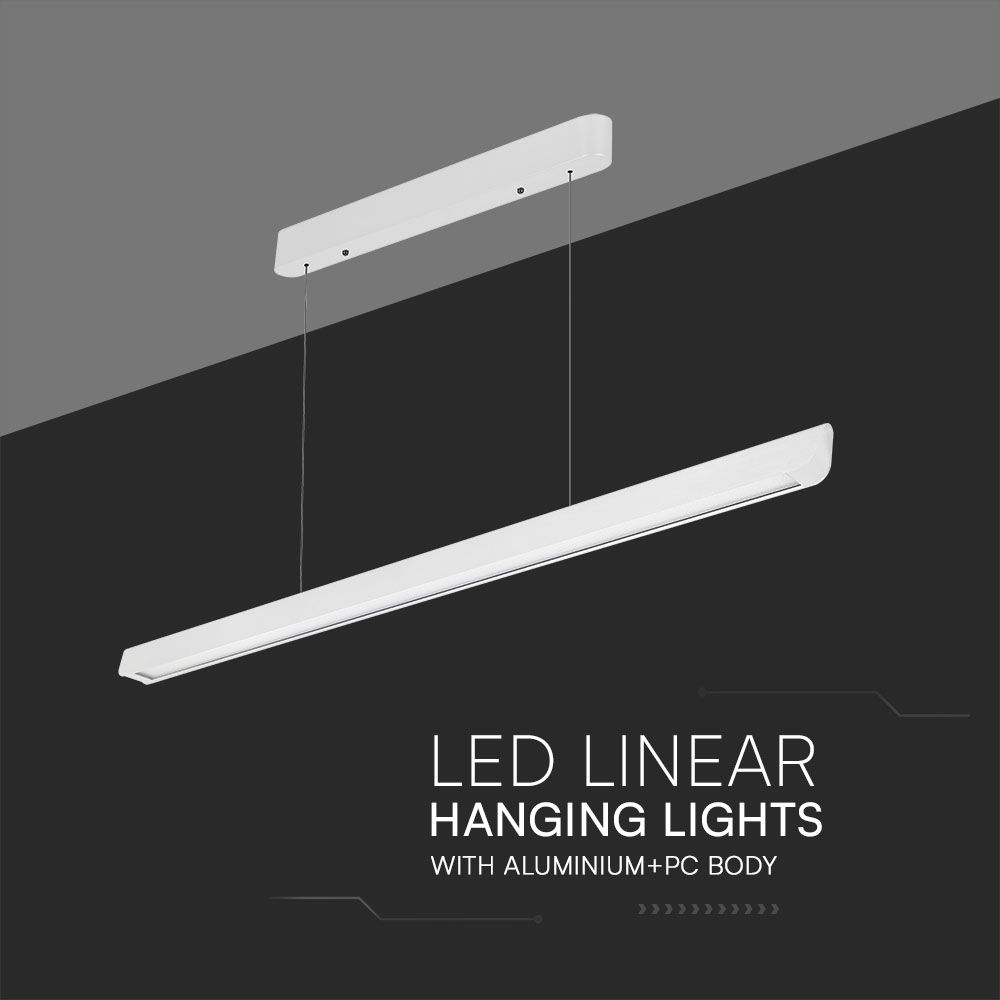 36W LED Linear Hanging Suspension Light Diffuser Plate Type-CCT:3IN1 - White img 2