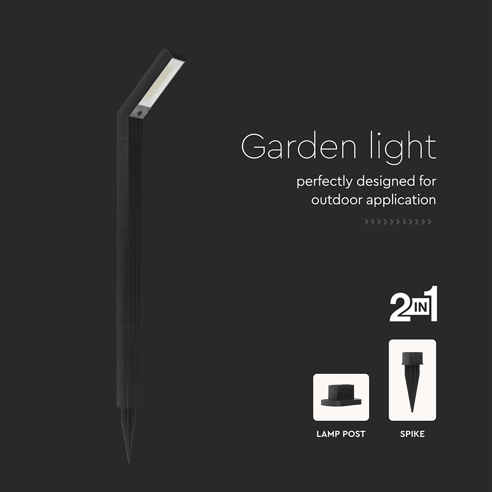 1.5W LED SPike Solar LIGHT 2 IN 1 CCT Adjustable Black Body IP65 img 2