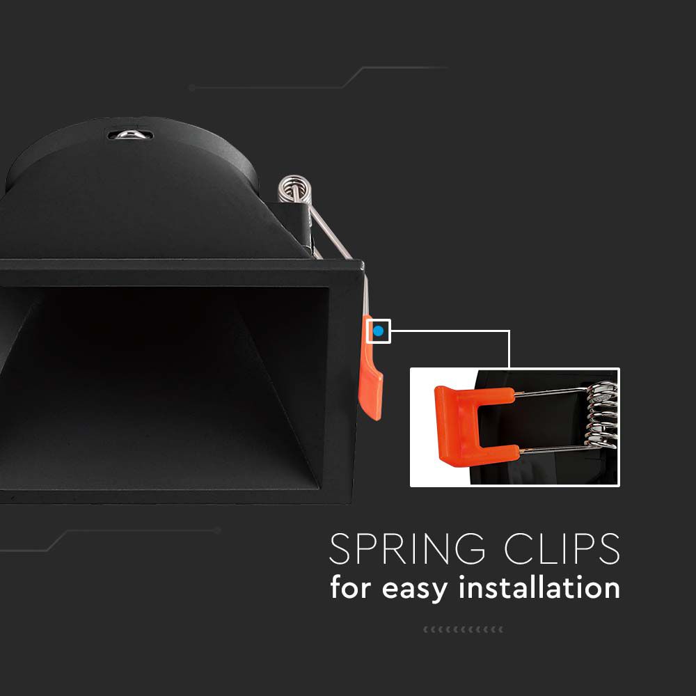 GU10 Fitting Square Black img 1