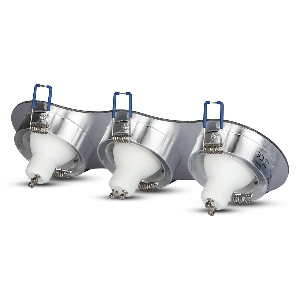 3*GU10 Corpo Rotondo Aluminium Brush img 2