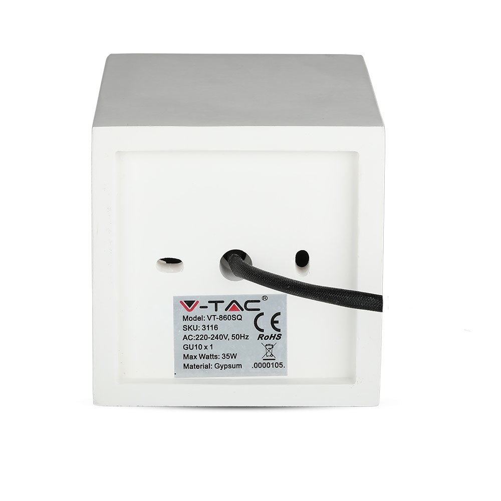 GU10 Fitting Gesso Surface Chrome Bottom Quadrato img 4