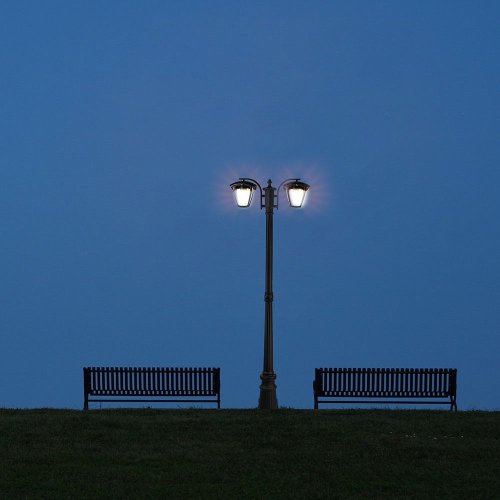 Lampada Giardino 2xE27 1990mm IP44 Nero