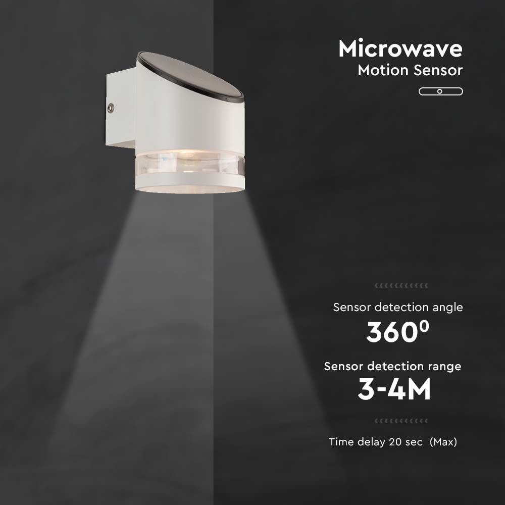 Lampada LED da Giardino Cilindrica con Pannello solare e Sensore 1W Corpo Bianco 121X90X112.5mm  img 3