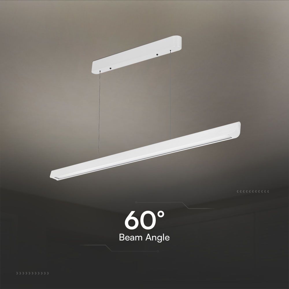 36W LED Linear Hanging Suspension Light Diffuser Plate Type-CCT:3IN1 - White img 3
