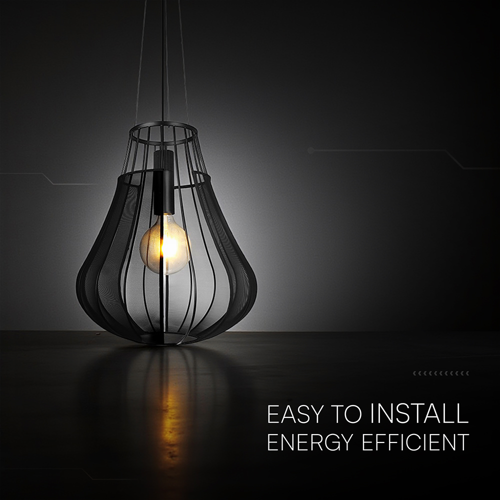 E27 Decorative Hanging Pendant (D420*H500mm) Matt Black Body