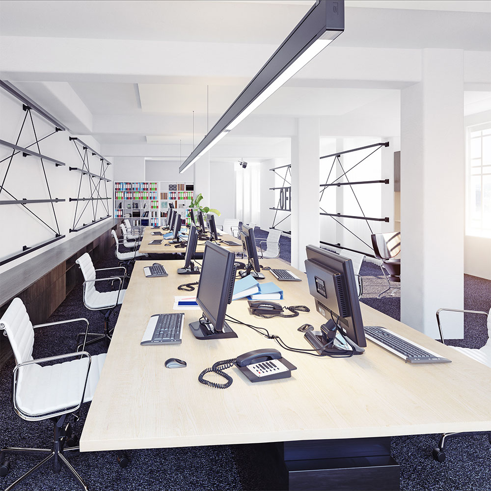 Luce lineare a LED SAMSUNG Chip 40W Corpo nero sospeso 3 in 1