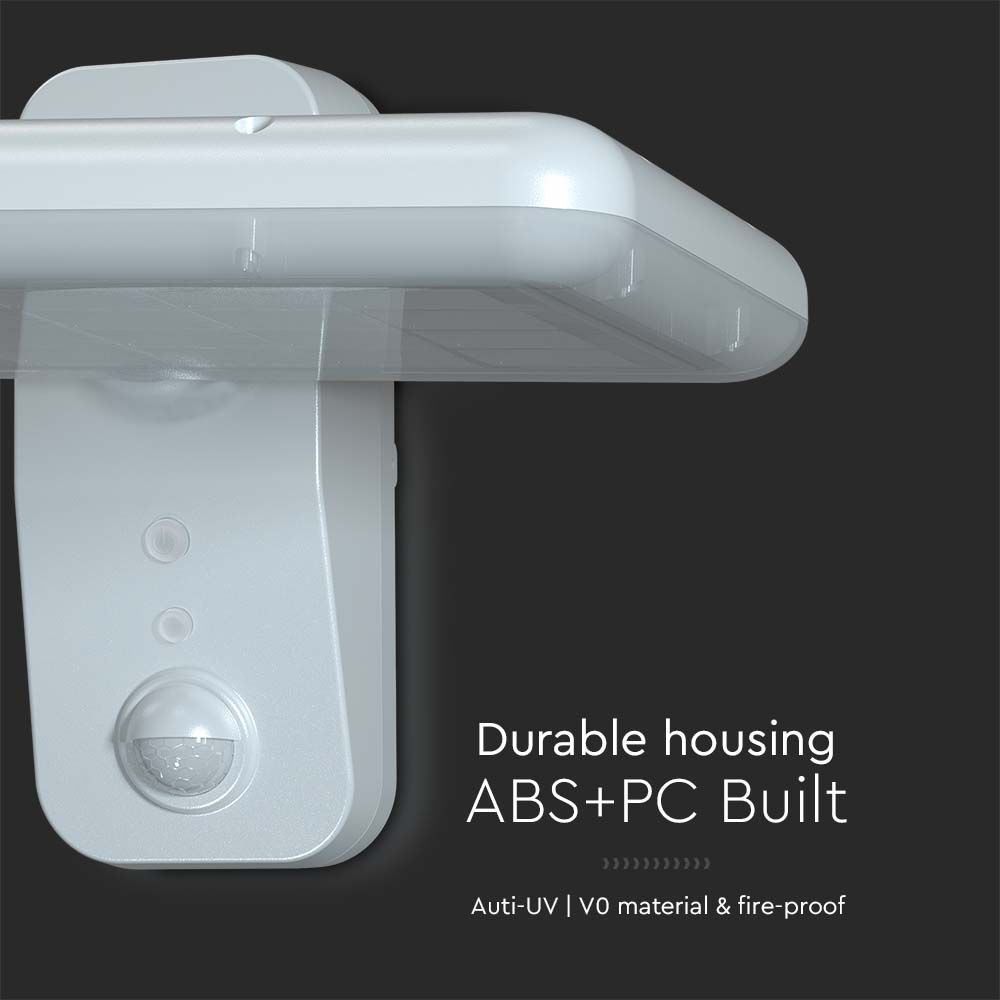 Lampada LED Solare 15W da Muro Rettangolare con Batteria LiFePO4 3.2V Colore Bianco CCT: 6000K+4000K IP65 img 3