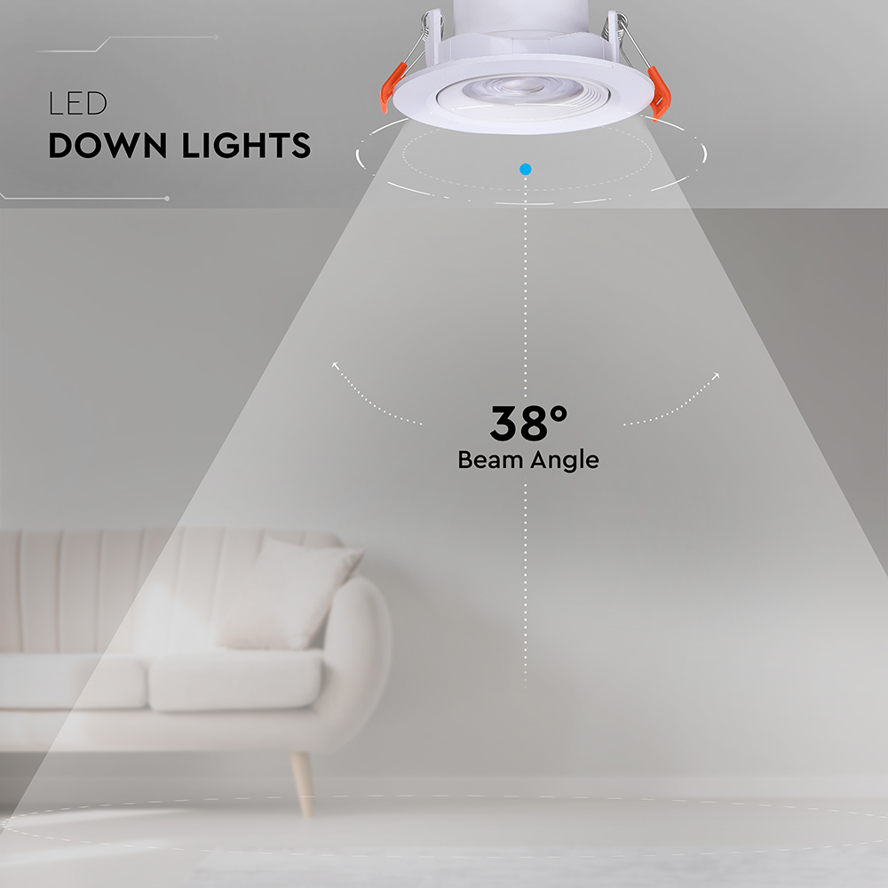 7W LED COB Hotel Downlight 3in1 White Body