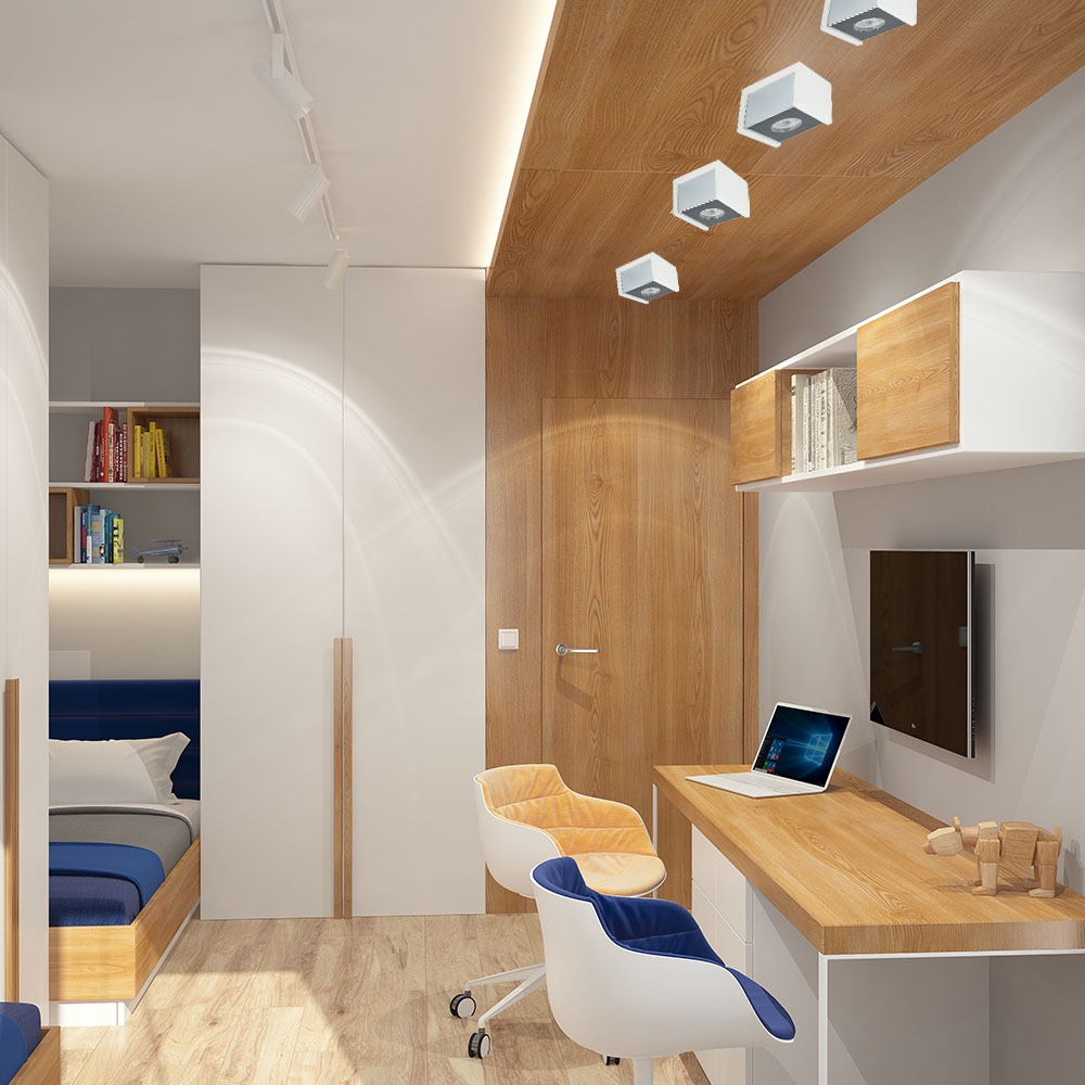 GU10 Fitting Gesso Surface Chrome Bottom Quadrato img 1