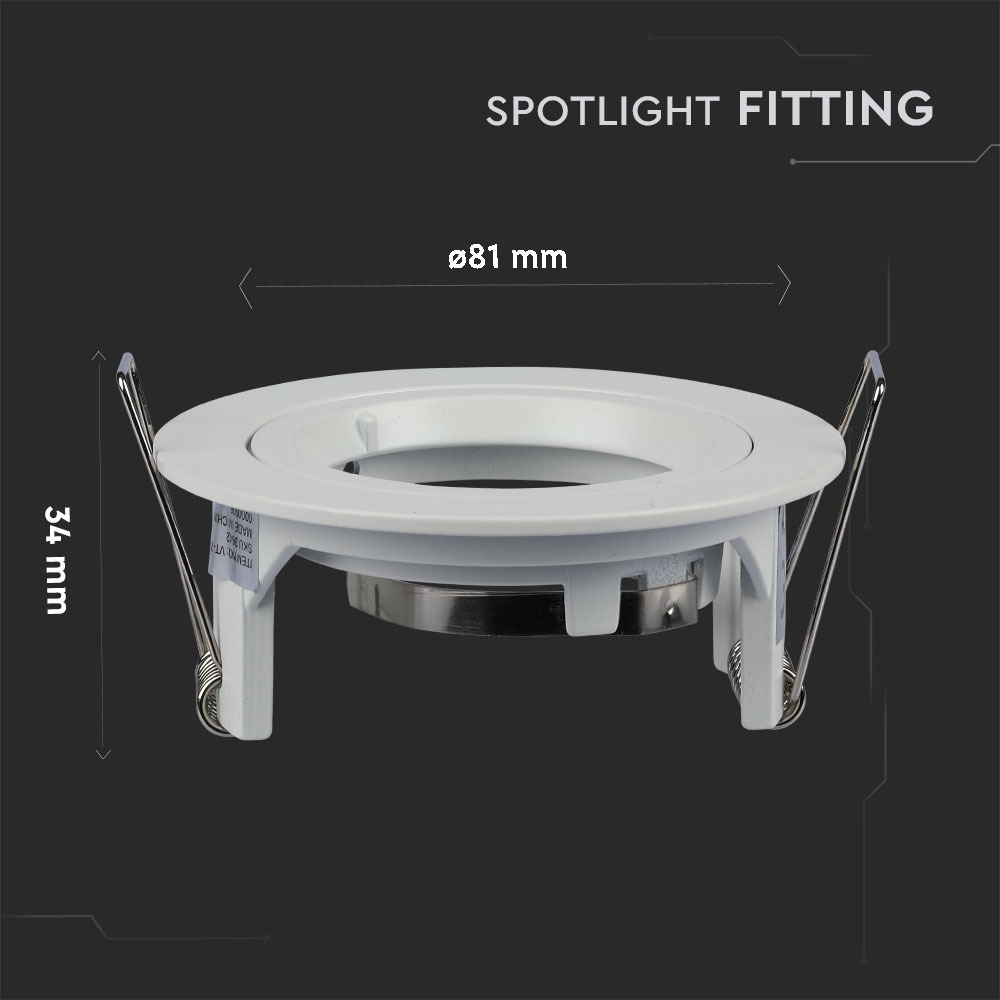 GU10 Corpo Faretto Rotondo Bianco