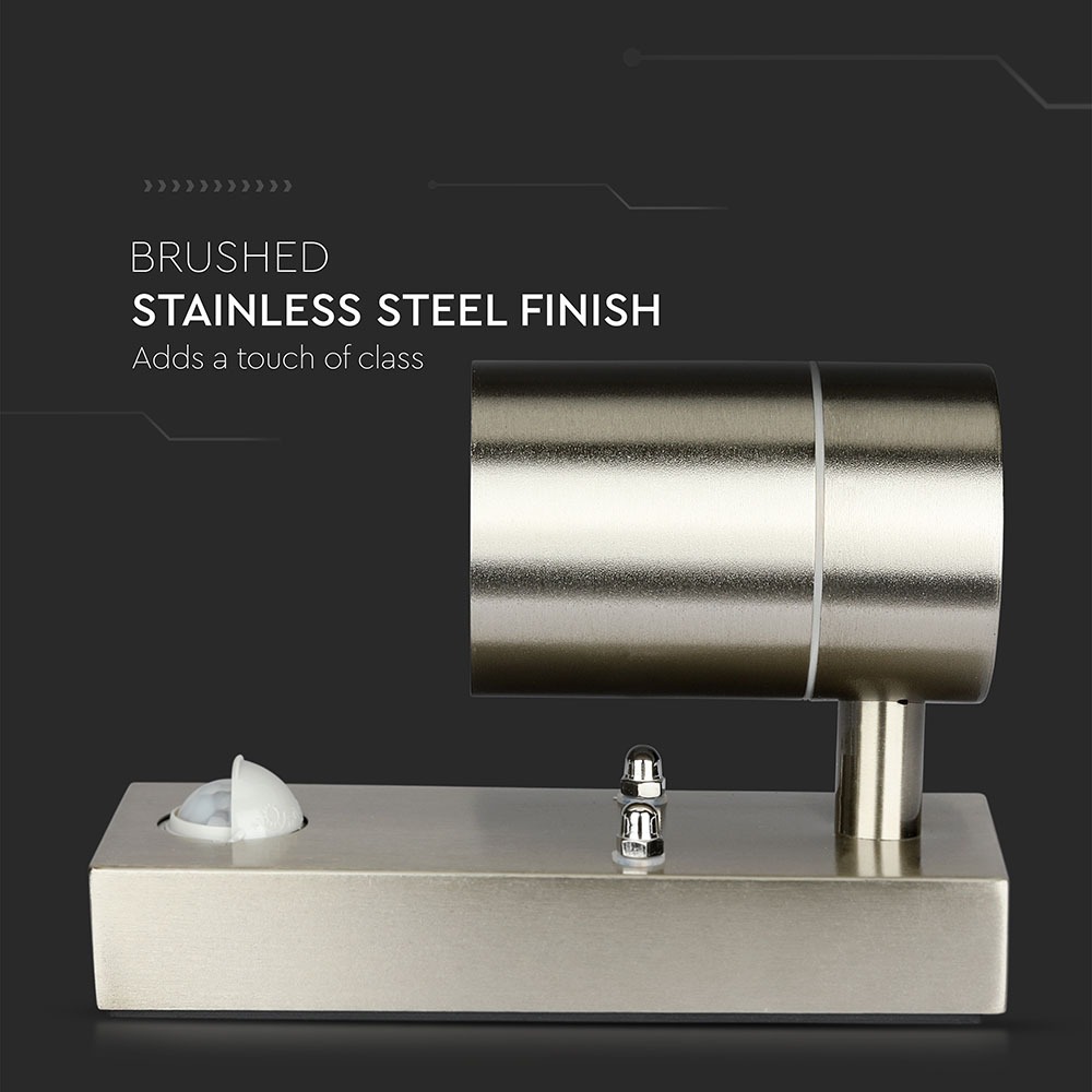 Portafaretto da Muro GU10 con Sensor in Acciaio corpo a 1 Uscita img 2