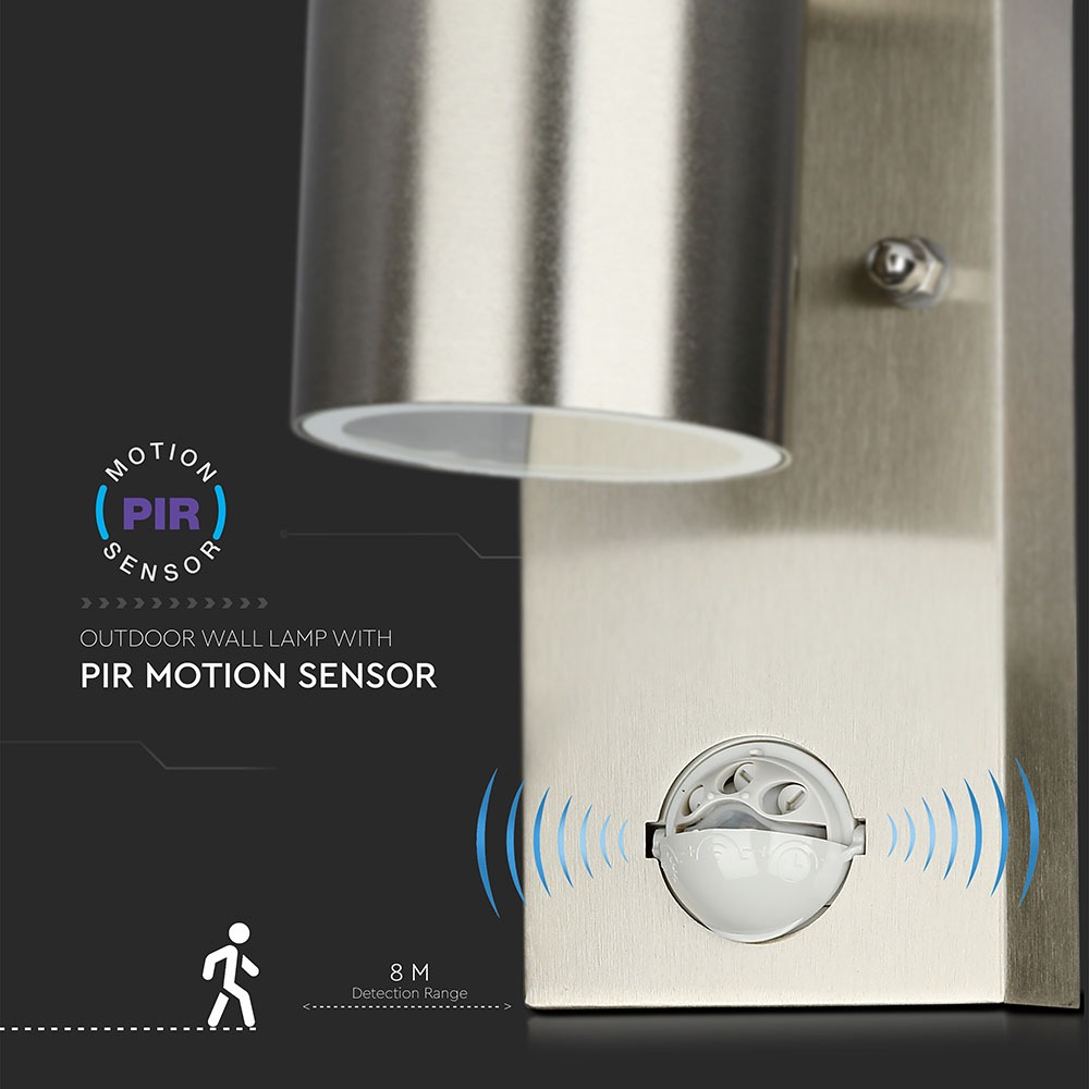 Portafaretto da Muro GU10 con Sensor in Acciaio corpo a 1 Uscita img 4