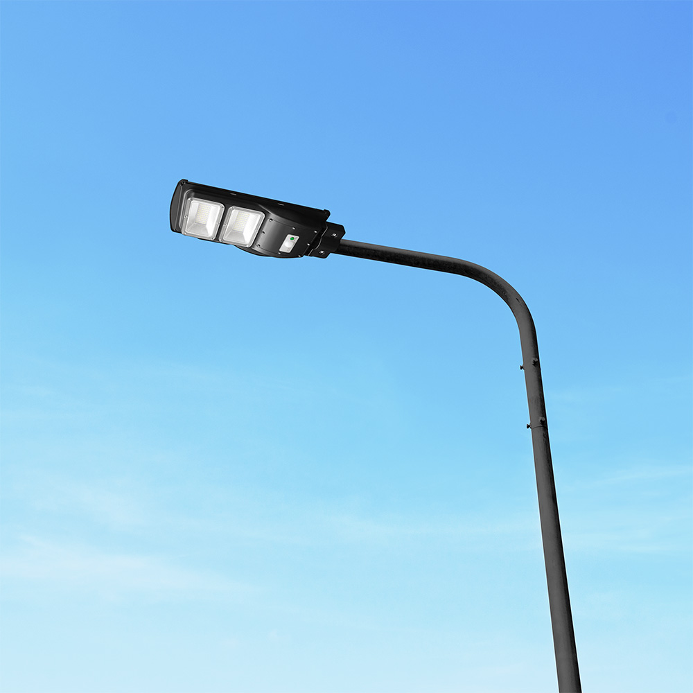 8W LED Plastic Solar Street Light 6000K Black Body img 1