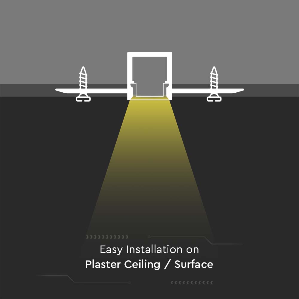 Kit di Montaggio per strisce LED In alluminio con diffusore Opaco Stretto 2000mm