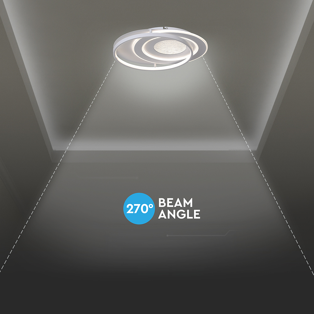 48W LED Decorative Ceiling Lamp (500*420*70mm) CCT3IN1 White With IR Remote Control