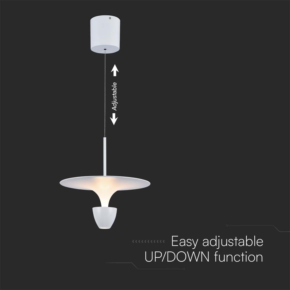 9W LED Designer Hanging Lamp (30*300*1370MM) White 3000K Adjustable Height