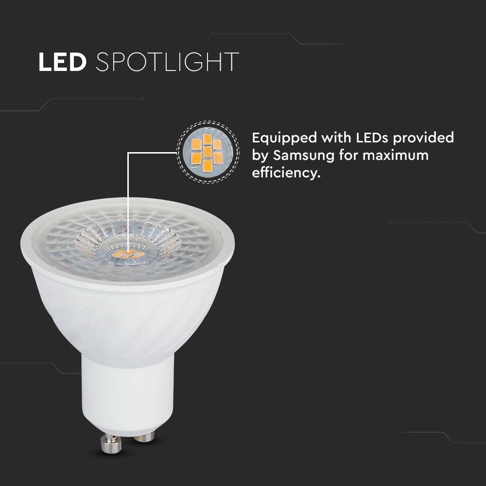 LED Spotlight SAMSUNG CHIP - GU10 6W Ripple Plastic 110°D