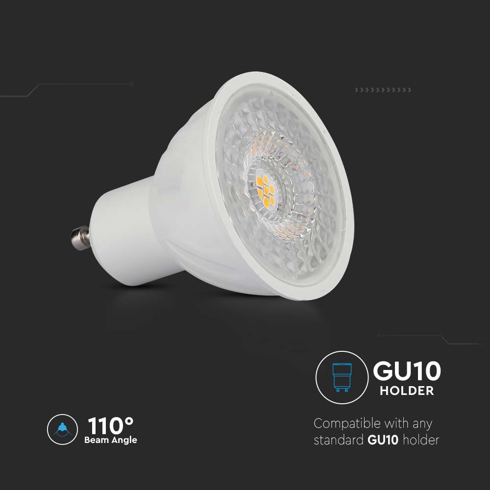 LED Spotlight SAMSUNG CHIP - GU10 6W Ripple Plastic 110°D img 1