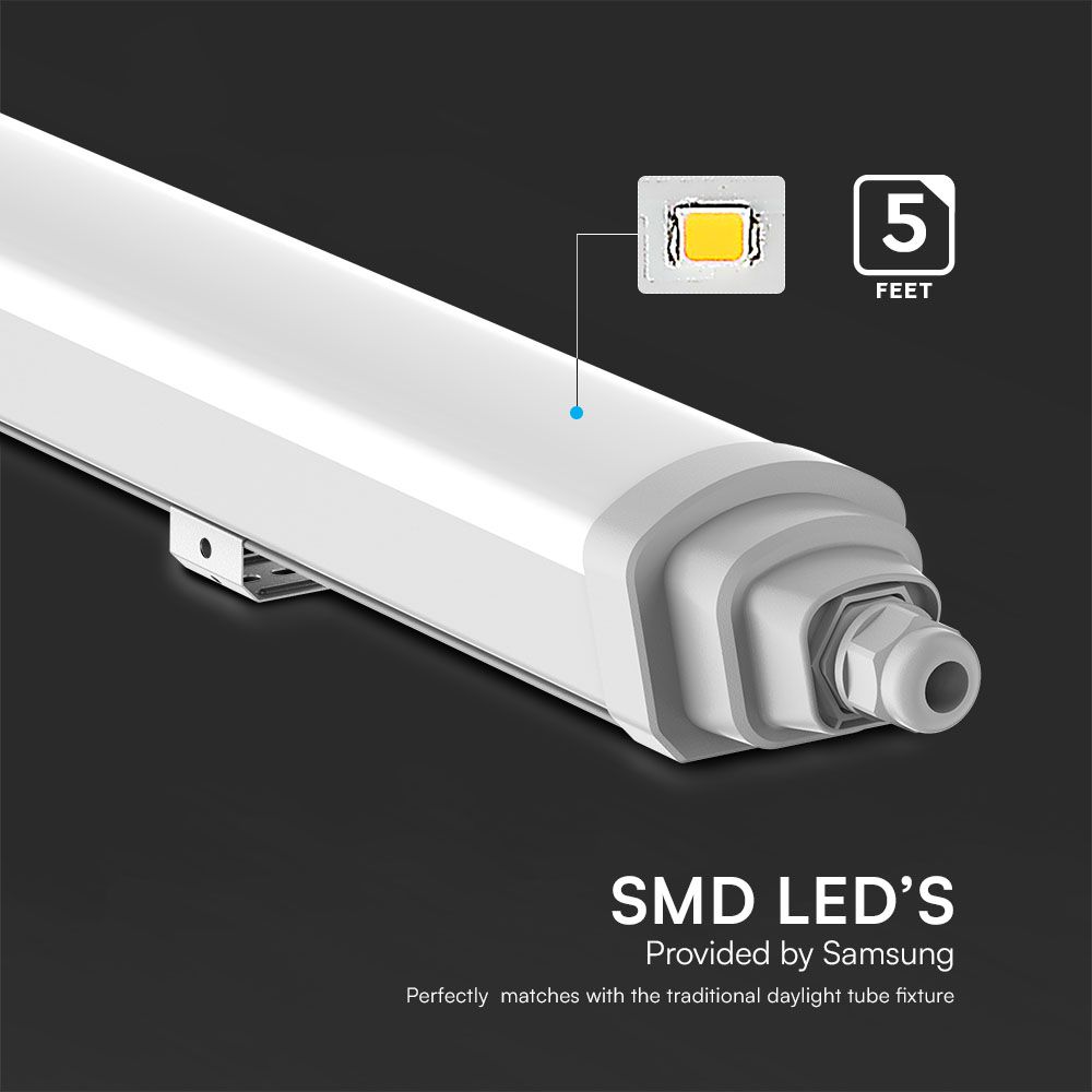 LED Waterproof Lamp SAMSUNG CHIP GT Series 1500mm 48W 4000K 120LM/WATT Quick Connection