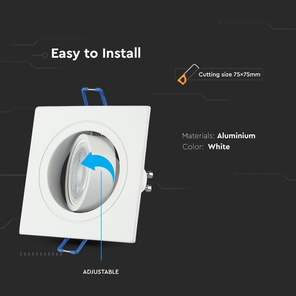 1*GU10 Corpo Quadrato Bianco img 1