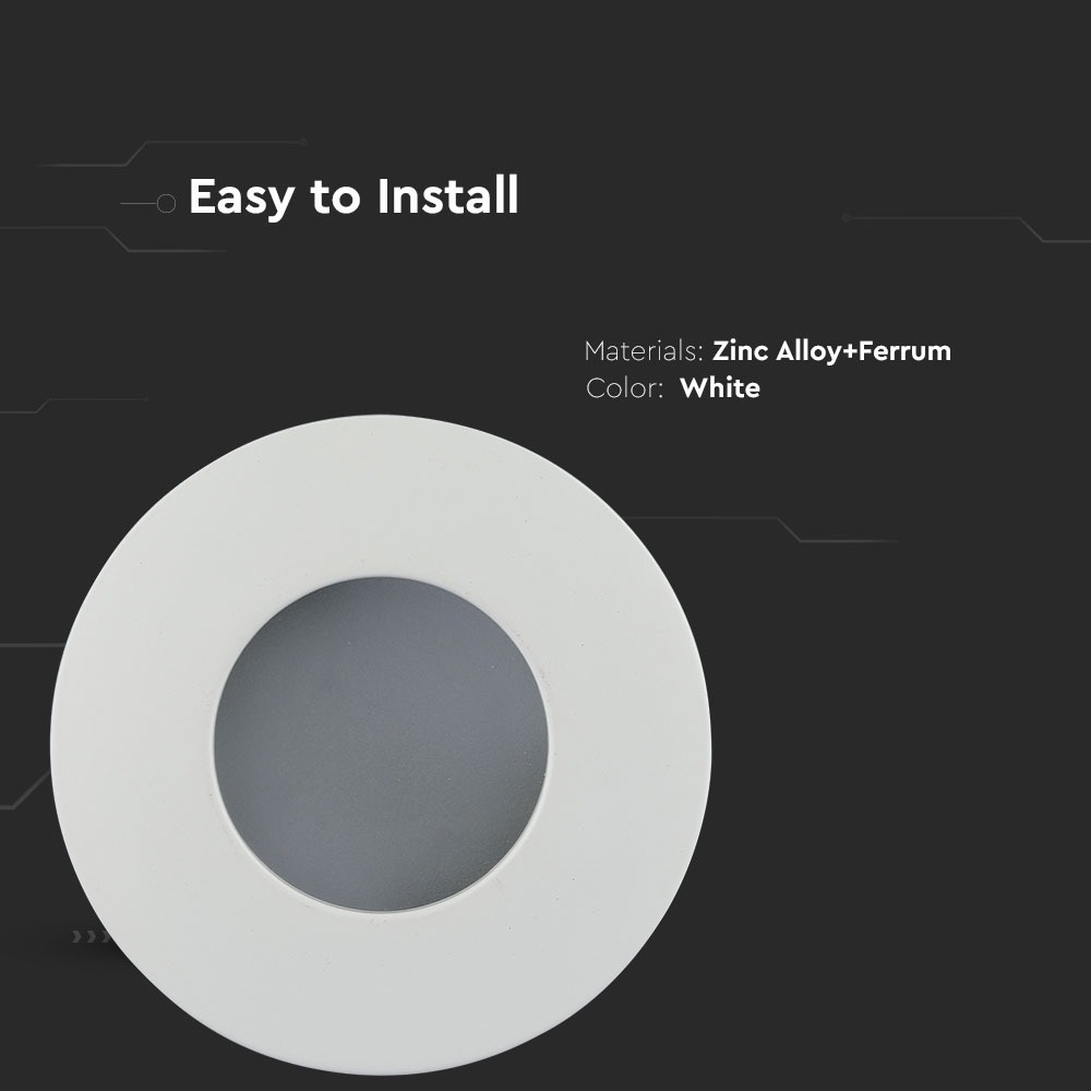 GU10 Corpo Faretto Rotondo Bianco IP54 img 1