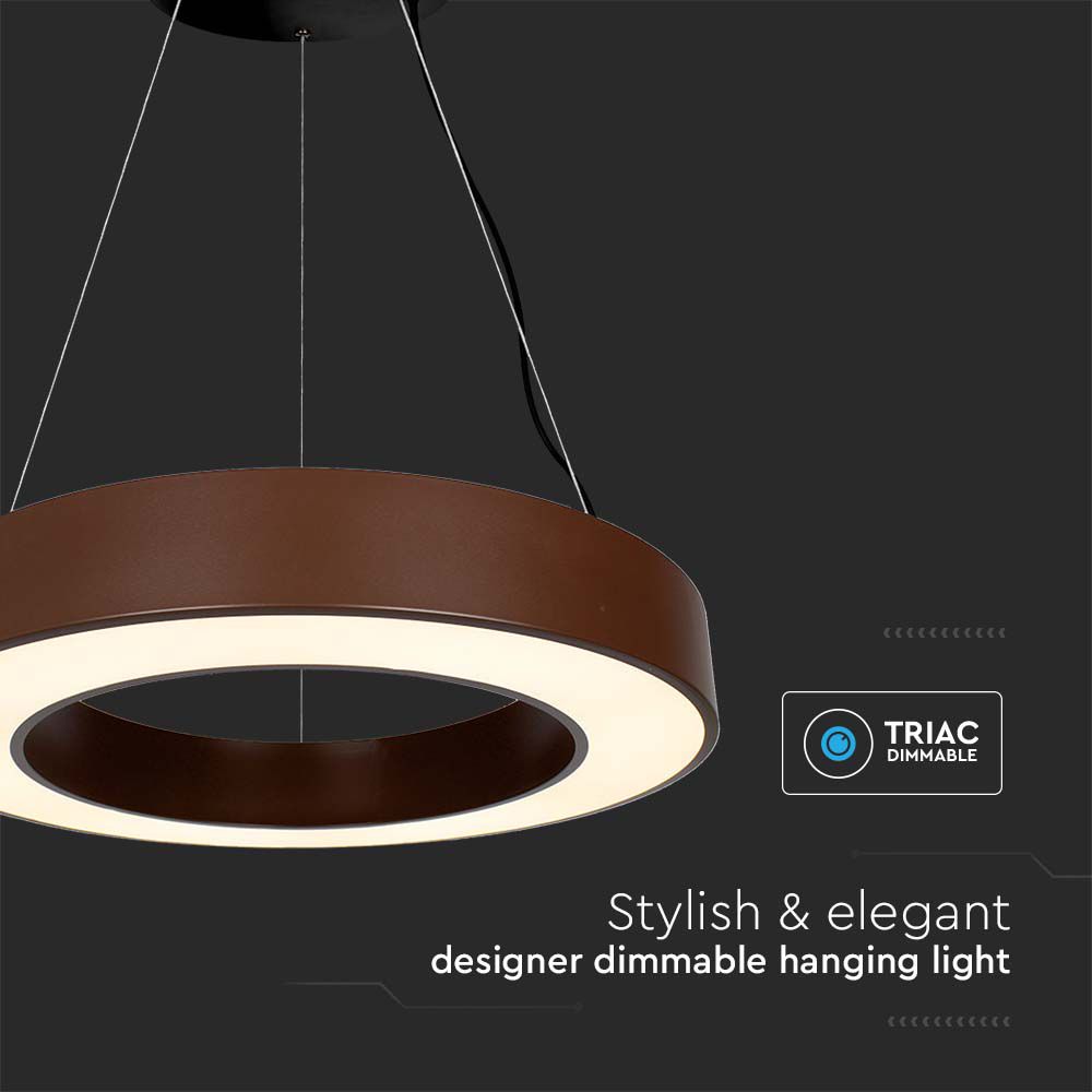 Lampadario LED a Sospensione Circolare Dimmerabile Colore Corten img 1