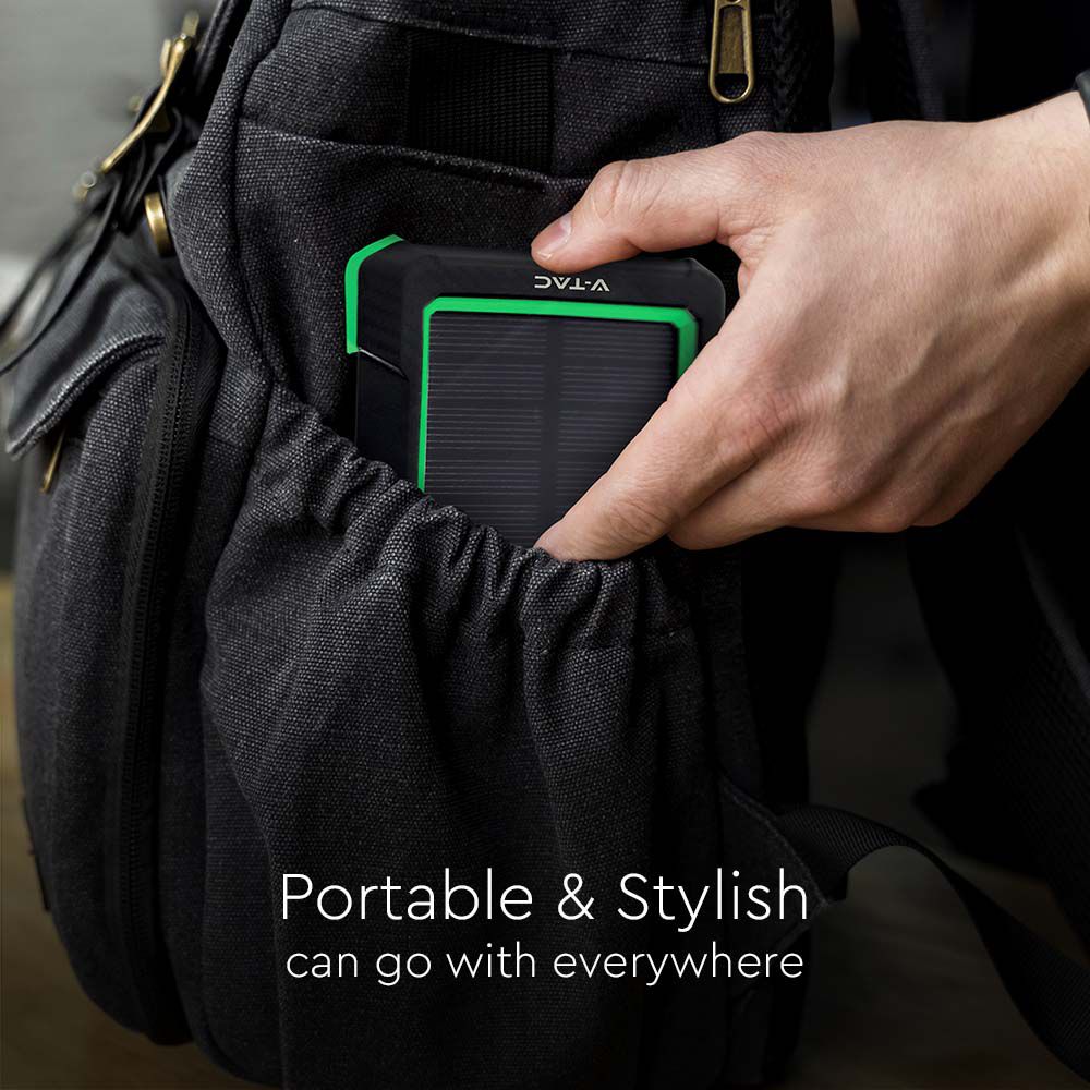 Power Bank 10.000 mAh con Pannello Solare e Ricarica Wireless Colore Nero img 2