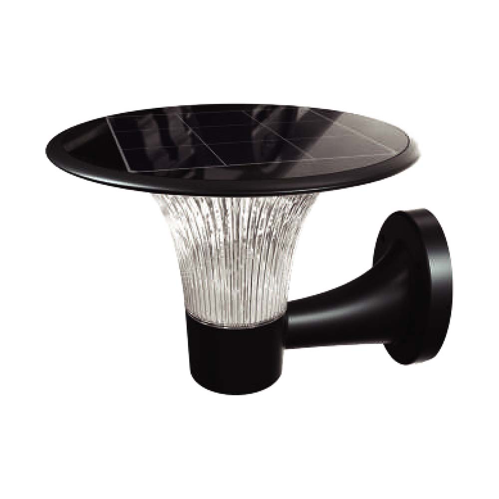 Lampada LED Solari 15W da Muro con Batteria LiFePO4 3.2V Colore Nero CCT: 6000K+4000K IP65