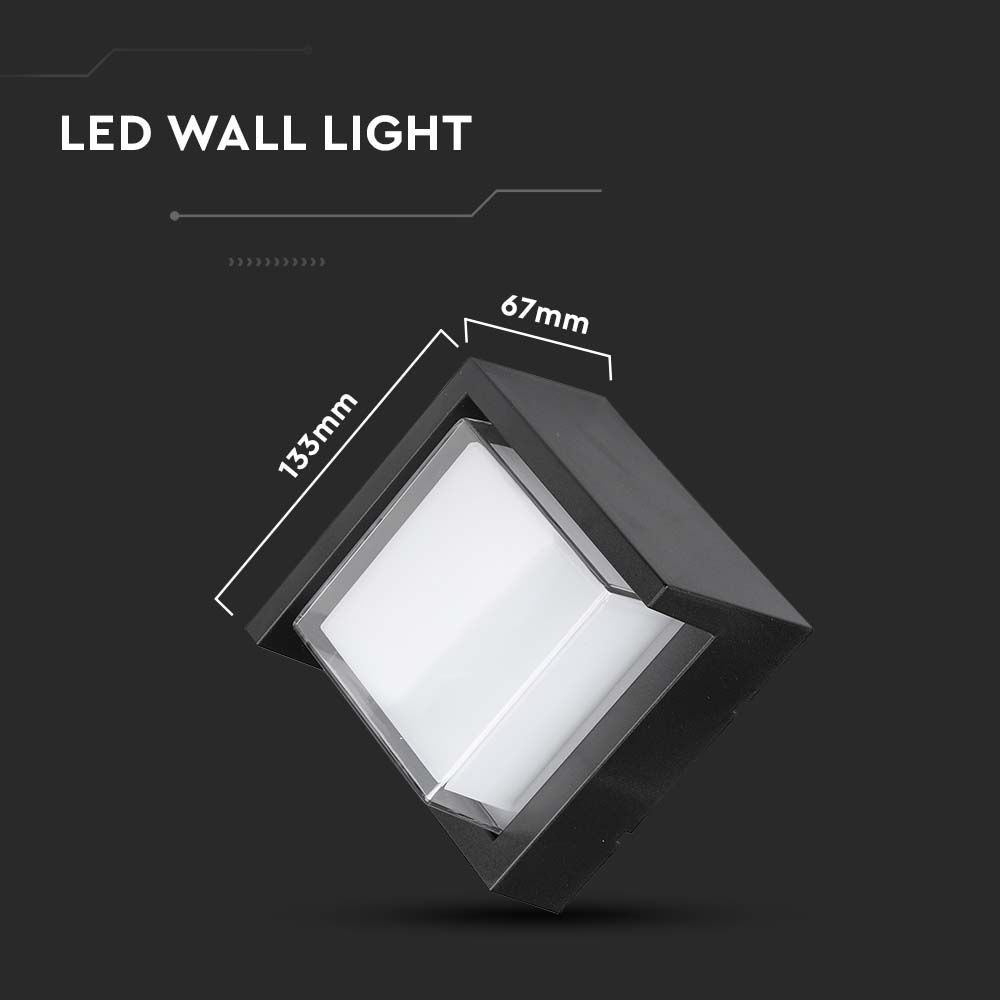 7W LED Wall SamiFrame Black Square 3000K