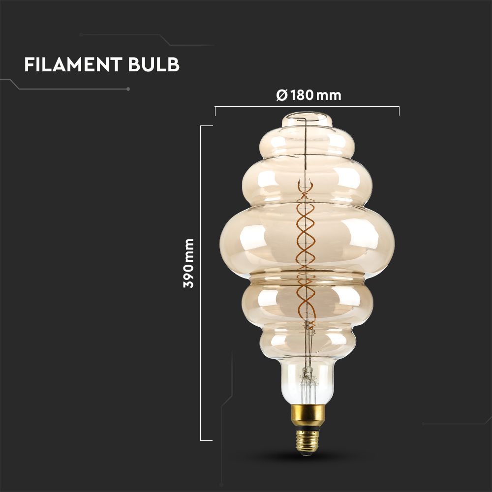LED - 8W Double Filament E27 S200 Smoky Dimmable 2000K
