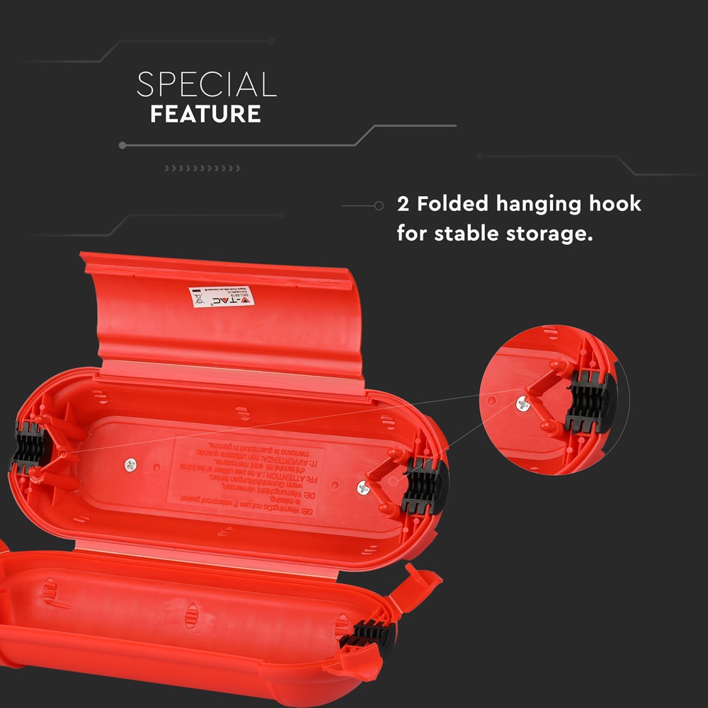 Waterproof Safe Box for Extension Sockets IP44 Black+Red img 2