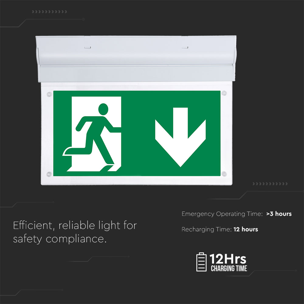 2W LED Wall Surface Emergency Exit Light 6000K img 3