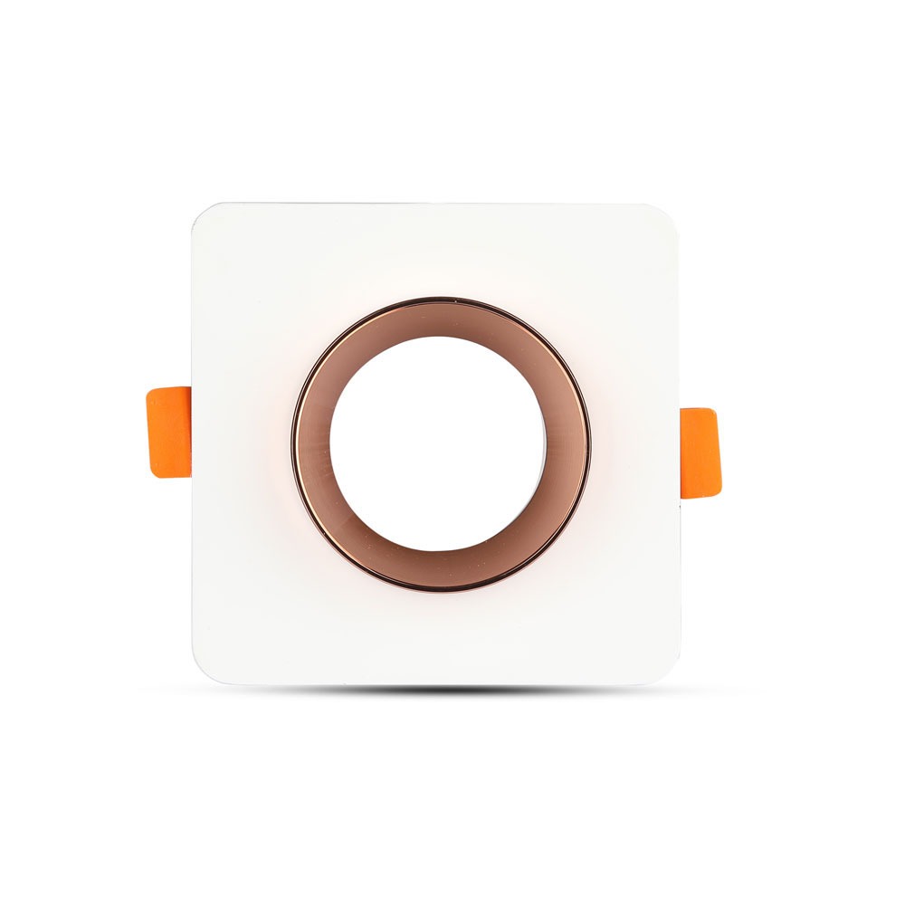 GU10 Fitting Gesso Metal White Plaster Matt Rose Gold, Quadrato Recessed img 1