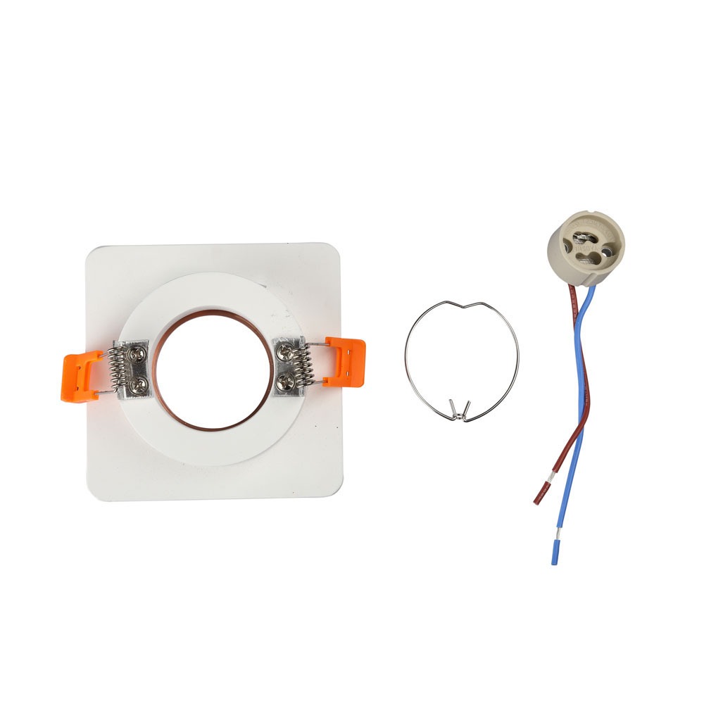 GU10 Fitting Gesso Metal White Plaster Matt Rose Gold, Quadrato Recessed img 3