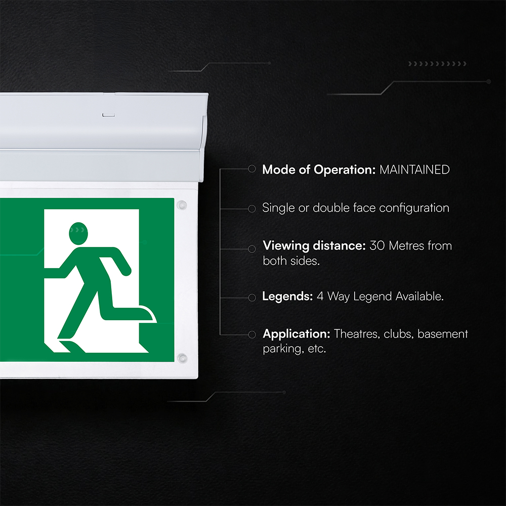 2W LED Emergency Exit Light CREE CHIP 6000K img 1