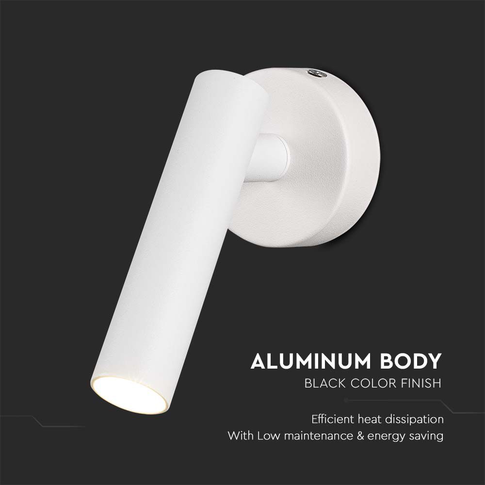 FARETTO LED DA PARETE 2W DA SUPERFICIE 4000K CORPO BIANCO img 1