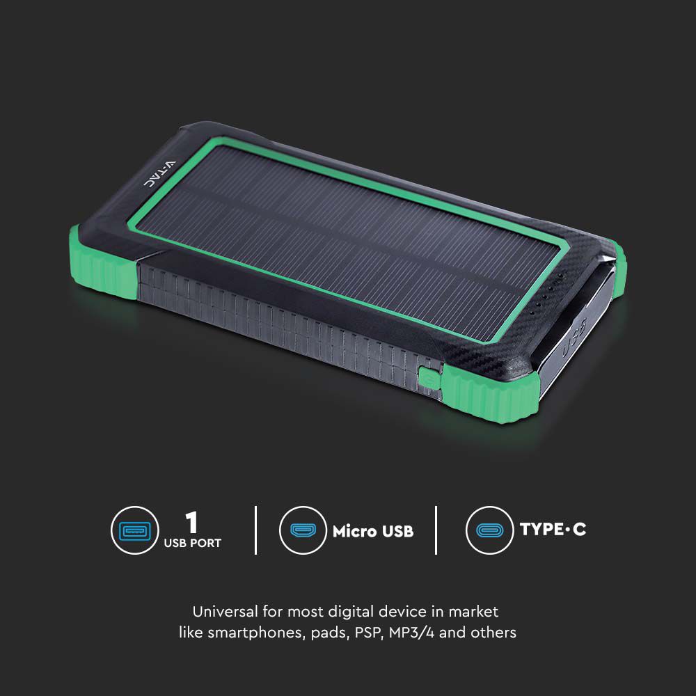 Power Bank 10.000 mAh con Pannello Solare e Ricarica Wireless Colore Nero img 4