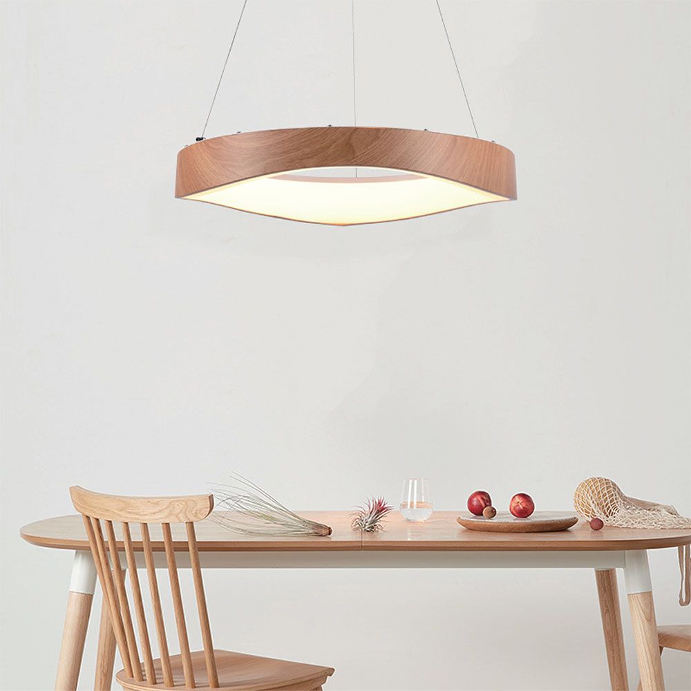 LED Designer Pendant Lampholder Wood Painting+White Body D500