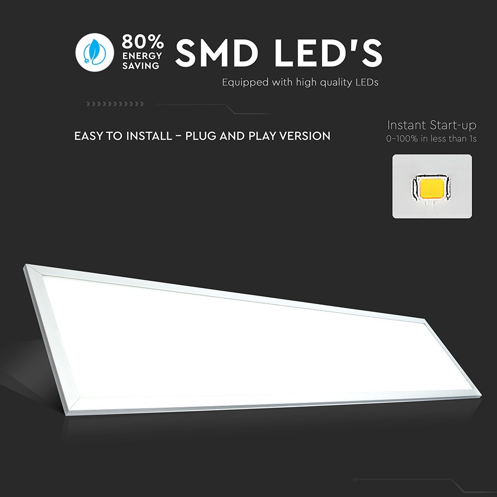 LED Pannello 29W 1200x300mm A++ 120Lm/W Bianco caldo SET 6 pz. con driver img 1