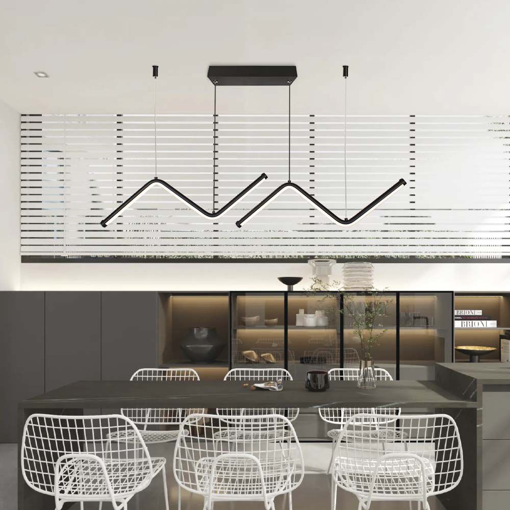 LED Lampada a sospensione di design Curve Nera