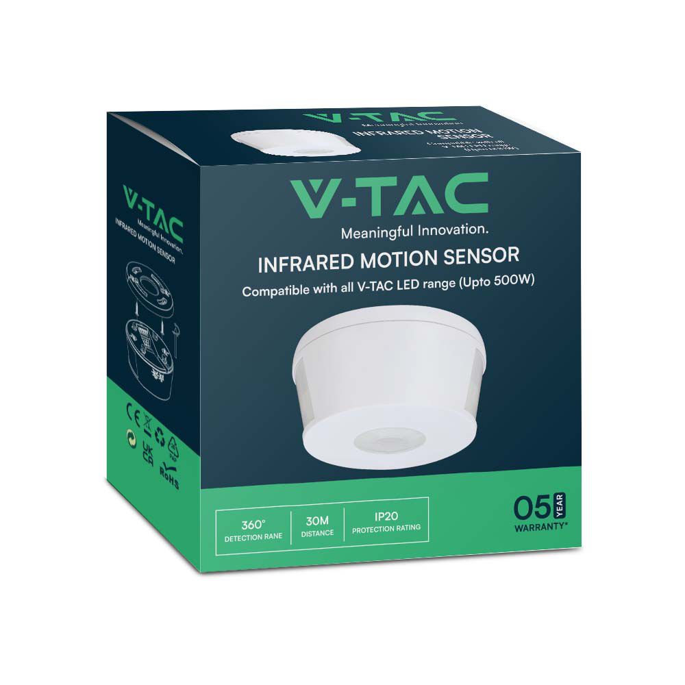 1000W Infrared Motion Sensor 360'D - White Body