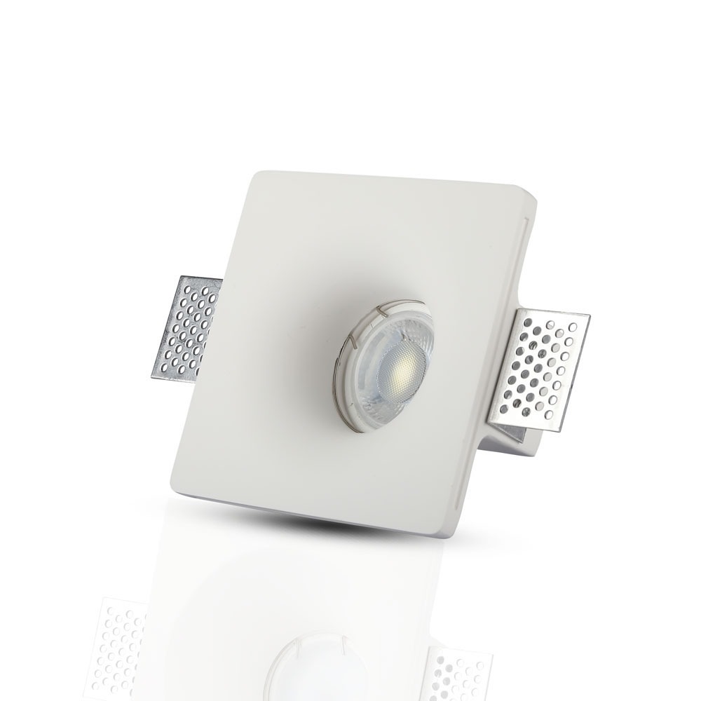 GU10 Fitting quadrato gesso bianco img 1