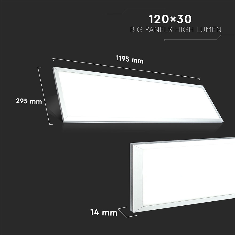 LED Pannello 29W 1200x300mm A++ 120Lm/W Bianco caldo SET 6 pz. con driver