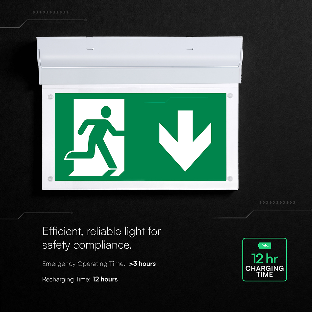 2W LED Emergency Exit Light CREE CHIP 6000K img 3